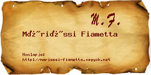 Máriássi Fiametta névjegykártya